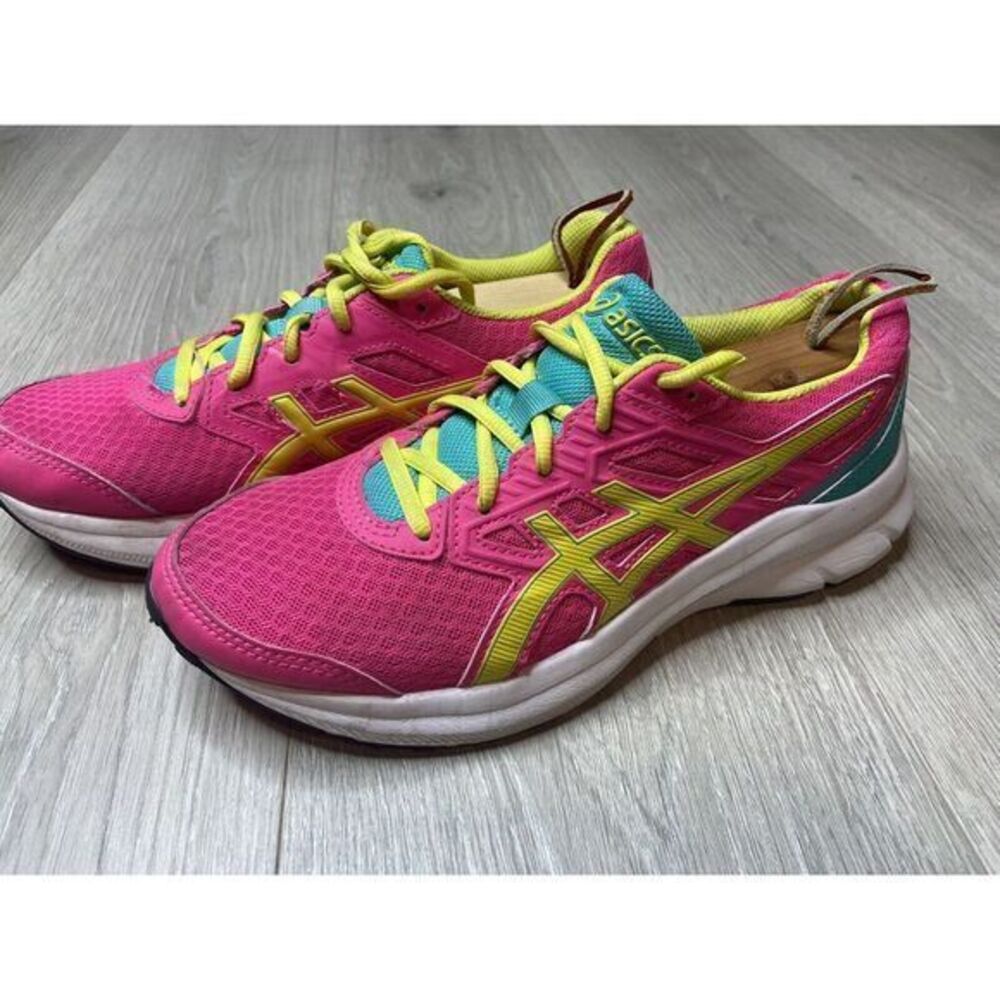 Asics Shoes‎ Womens 6 Pink Yellow Jolt 3 GS Running Sneakers Walking Exercise